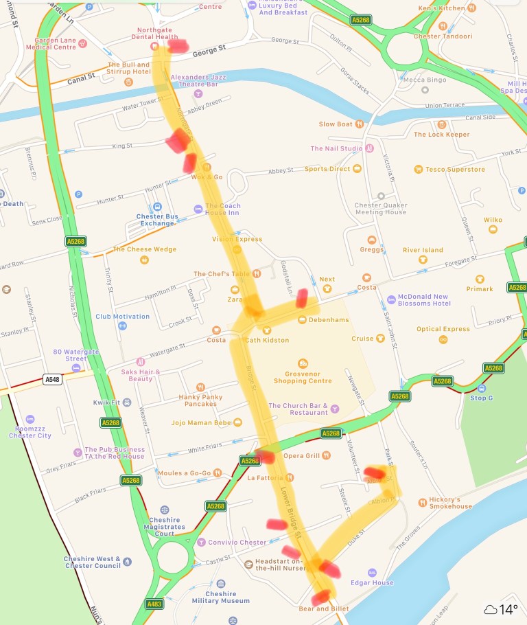 Chester Pub Crawl Map 